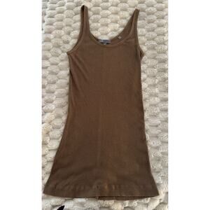 Vince Womens Brown Cotton Blend Basic Crew Neck Sleeveless Tank Size M